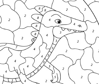 Dinosaur - regn ut og fargelegg / Arbeidsark: Tegneoppgaver / Kunst og ...